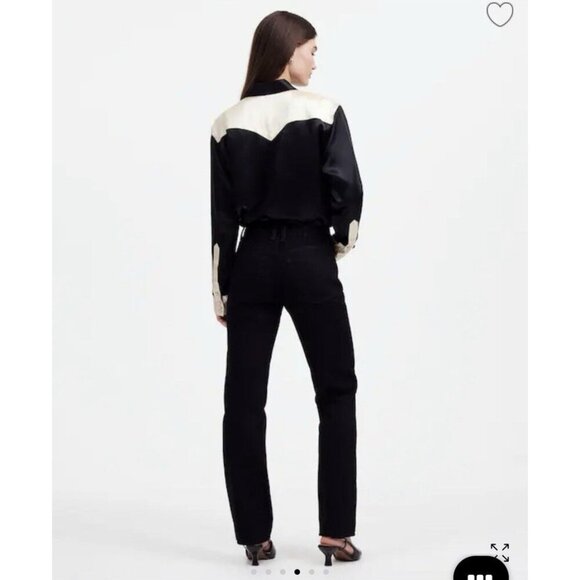 Madewell X Alexa Chung $168 High-Rise Straight Jean Outridge Wash Size 28 NT111 - Picture 4 of 15